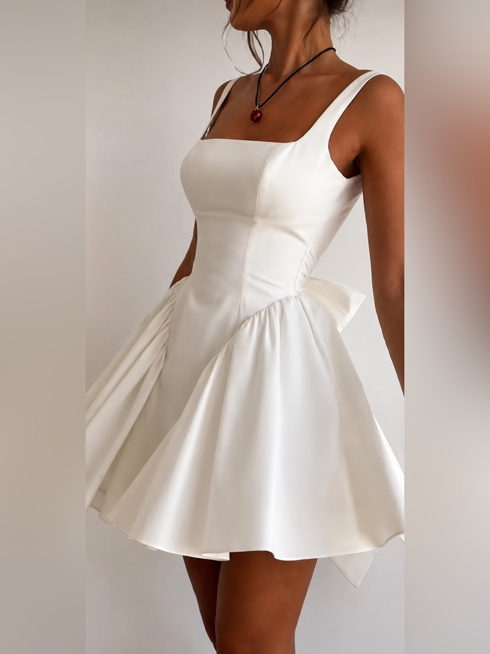 House of CB Florianne Bow Back Mini Dress - Ivory